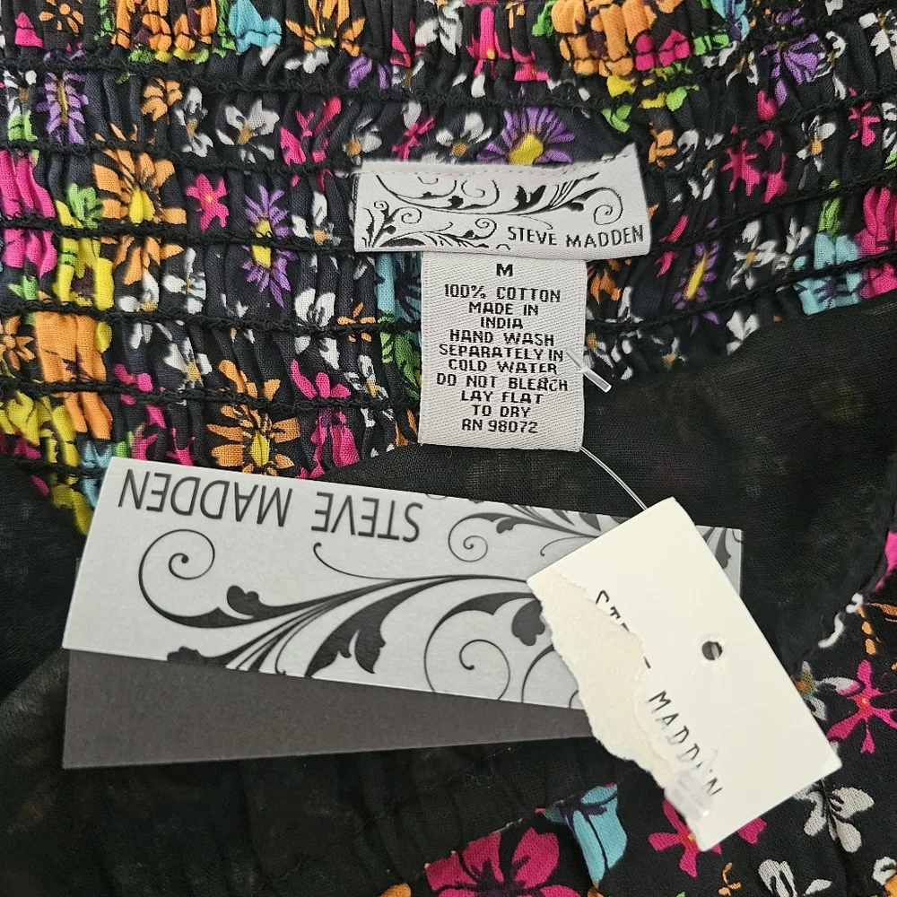Steve Madden floral black dress size M - Picture 6 of 6